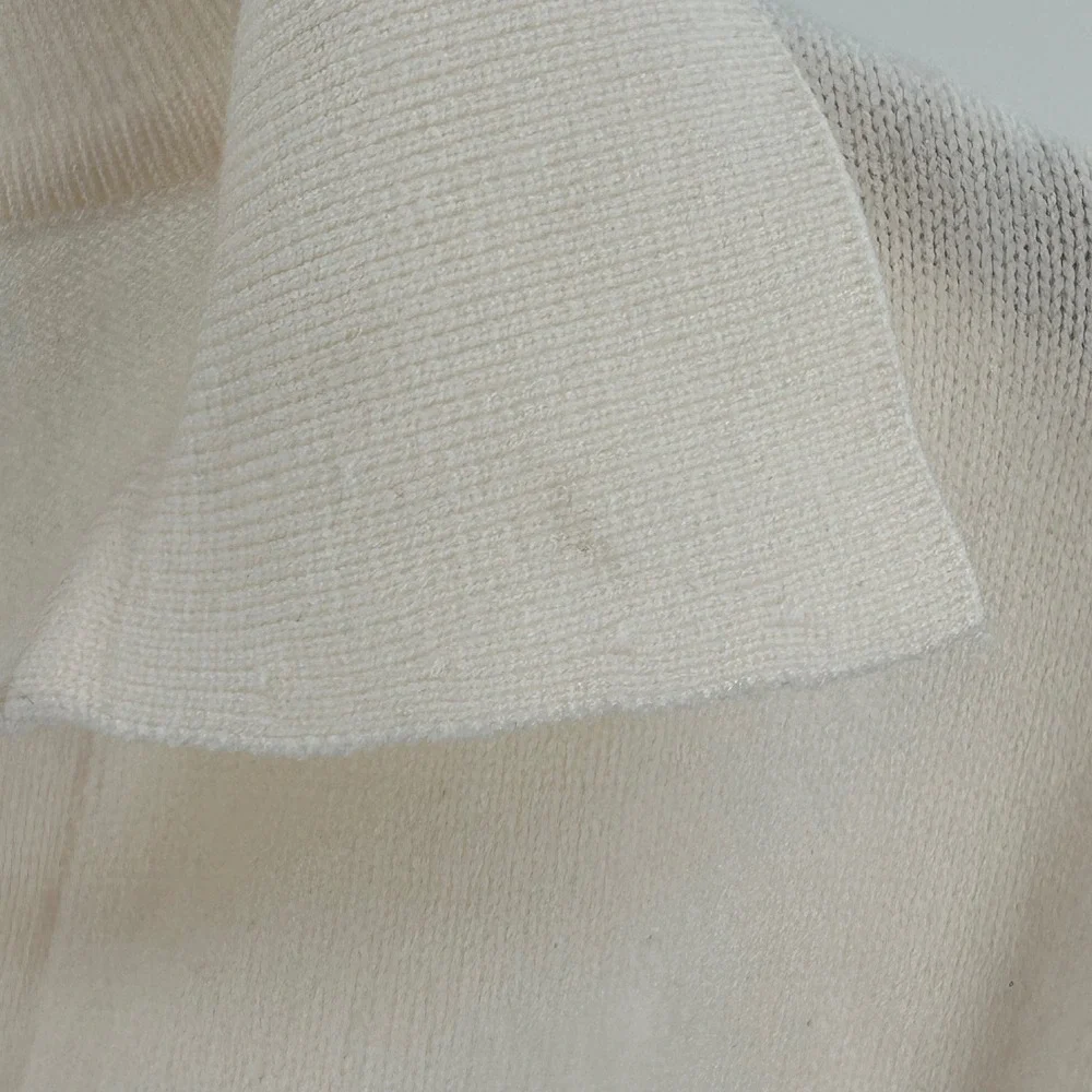 Truth by Republic Cream V-Neck Polo Collar Knit Sweater Womens XS Off White - Picture 3 of 9